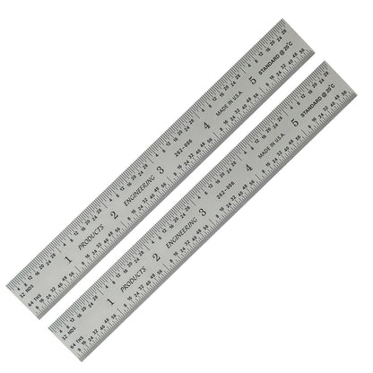 PEC Tools 6"/150mm Machinist Ruler, Made in USA