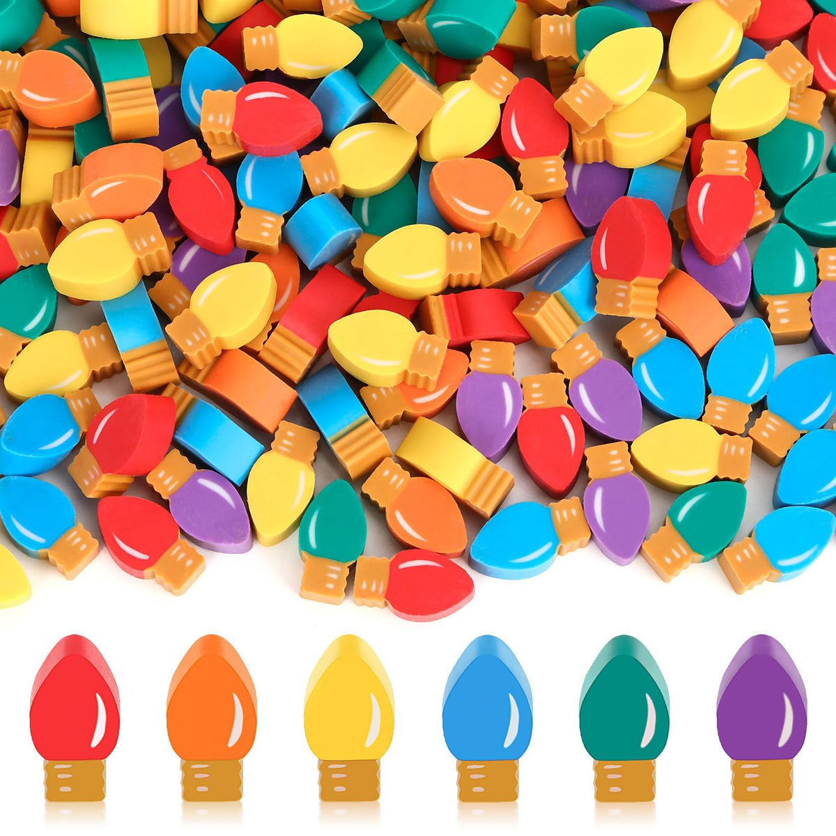 JUNEBRUSHS 150Pcs Fall Mini Erasers, Cute Thanksgiving Erasers Bulk