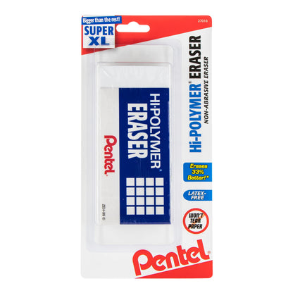 Pentel HI-Polymer Eraser Combo Pack, 6 Caps, 1 Large (ZEH0210BP7)