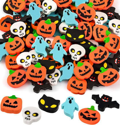 YGAOHF 150 Pack 6 Styles, Fun Pumpkin Ghost Bat Erasers, Cute Mini Erasers