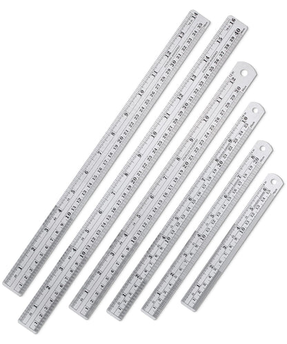 Mr. Pen- Metal Straight Edge Ruler, 2 Pack, 6" and 12", Gold