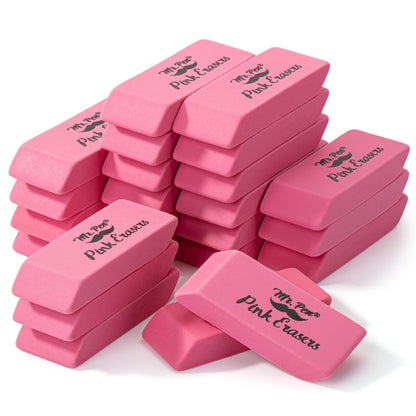 Mr. Pen- Pink Pencil Eraser, 12 Pack