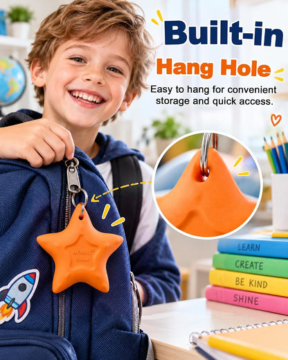 AFMAT PE14 Starfish-Shaped Pencil Erasers, Cute Erasers for Kids, 10 Colors