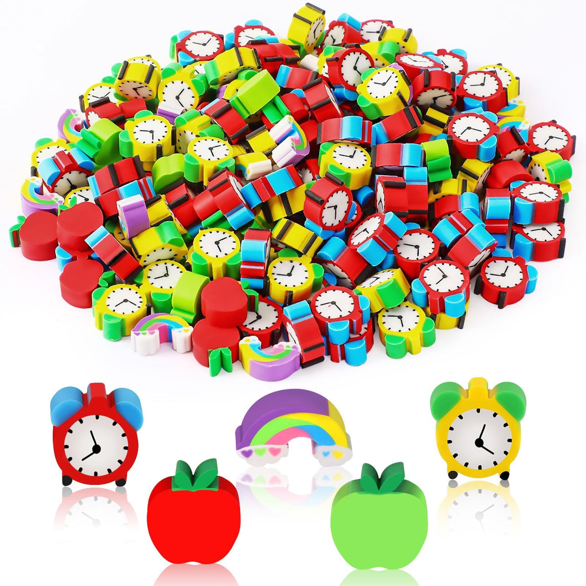 JUNEBRUSHS 150Pcs Fall Mini Erasers, Cute Thanksgiving Erasers Bulk