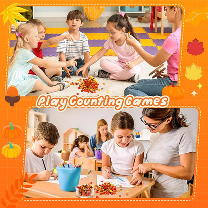 JUNEBRUSHS 150Pcs Fall Mini Erasers, Cute Thanksgiving Erasers Bulk