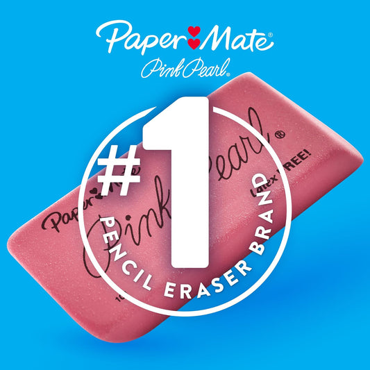 Paper Mate Arrowhead Pink Pearl Cap Erasers, 144 Count - Back to School, Classroom, Homeschool, Teacher Supplies