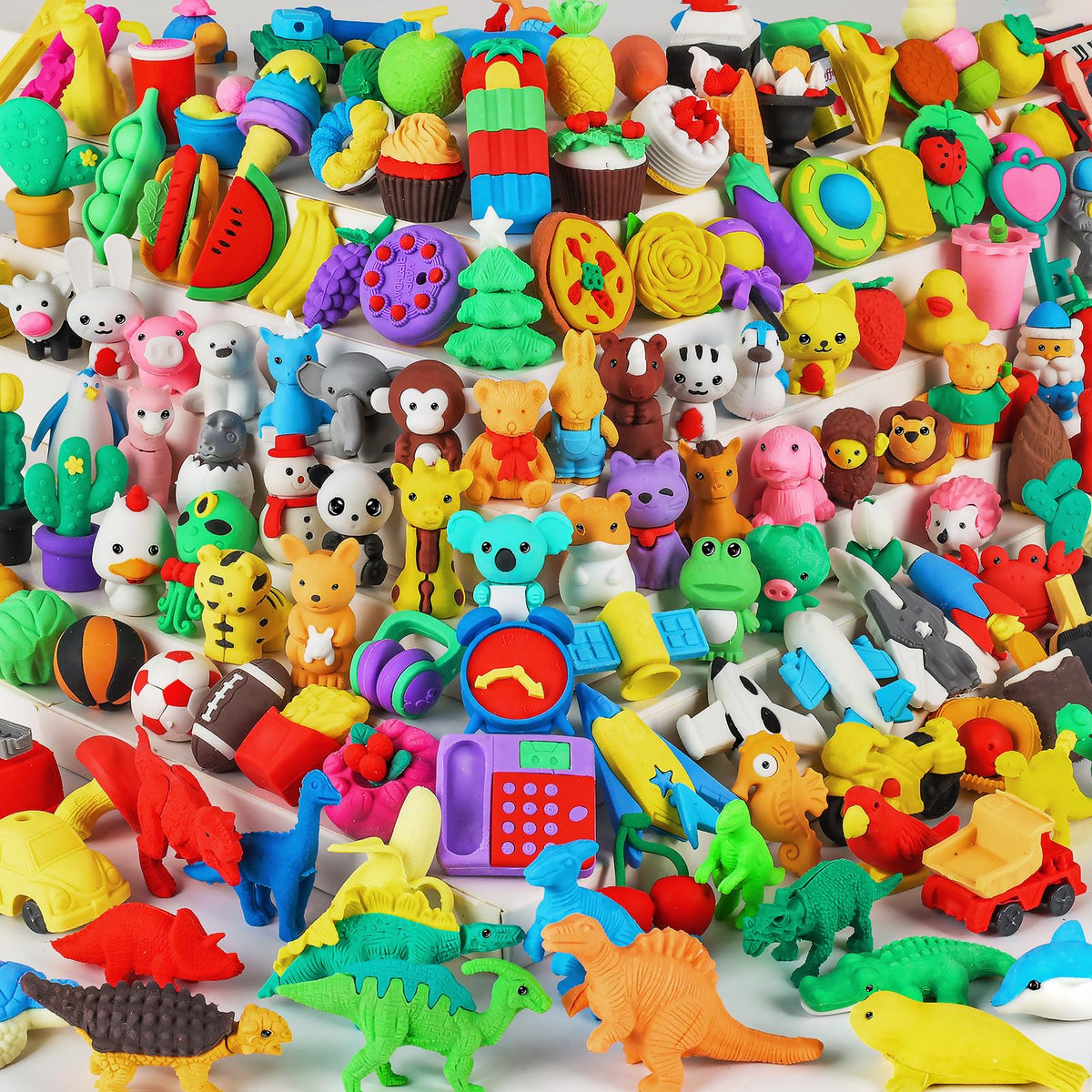 URSKYTOUS 35Pcs Animal Erasers Desk Pets for Kids,Classroom Prizes