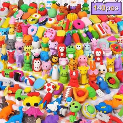70Pcs Animal Pencil Erasers, Desk Pets for Treasure Chest, School Rewards
