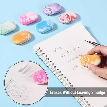 Mr. Pen- Marble Pencil Erasers, 12 Pack, 1" x 2"