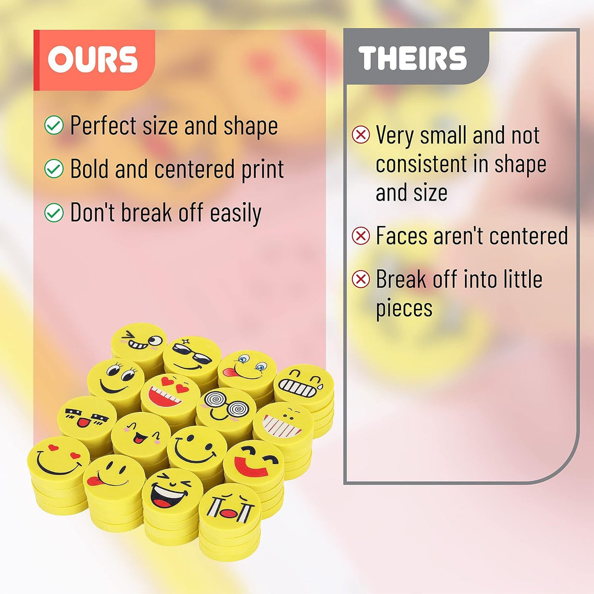 Mr. Pen- Mini Erasers Bulk for Kids, 64 Pack, 1 Inch Diameter