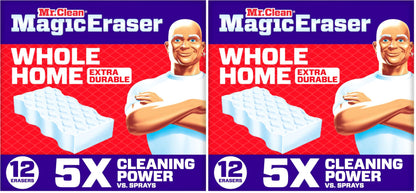 Mr. Clean Magic Eraser Sponge, All Purpose Cleaner, Long Lasting Cleaning Scrubber, Wall, Sneaker, Oven, Kitchen, Bathroom Cleaner, Shower Cleaning Supplies, Whole Home Extra Durable XL, 6ct