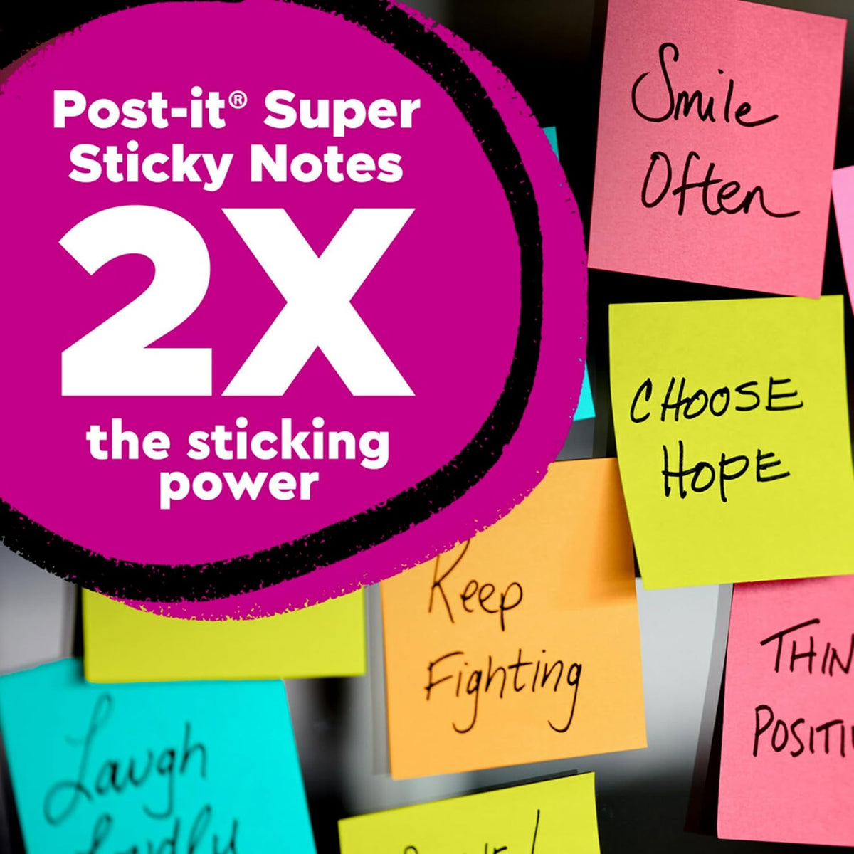 Post-it Super Sticky Notes, 3 x 3 in, Canary Yellow, 24 Pads, 90 Sheets/Pad