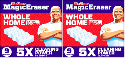 Mr. Clean Magic Eraser Sponge, All Purpose Cleaner, Long Lasting Cleaning Scrubber, Wall, Sneaker, Oven, Kitchen, Bathroom Cleaner, Shower Cleaning Supplies, Whole Home Extra Durable XL, 6ct
