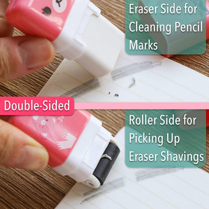 Mr. Pen- Eraser with Cover and Roller, 6 Pack, Animal Theme