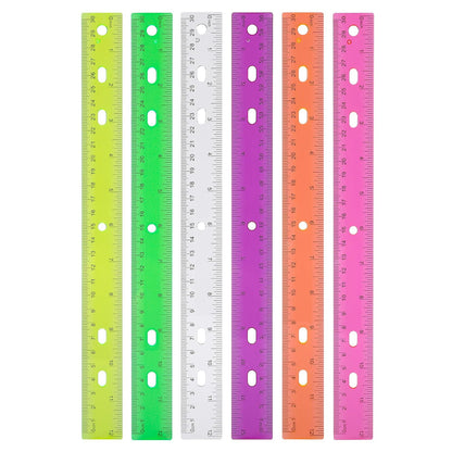 Ruler 6 Inch,Rulers for School,Rulers Bulk for Classroom,8 Pack for Kid Transparent Multicolor Rulder